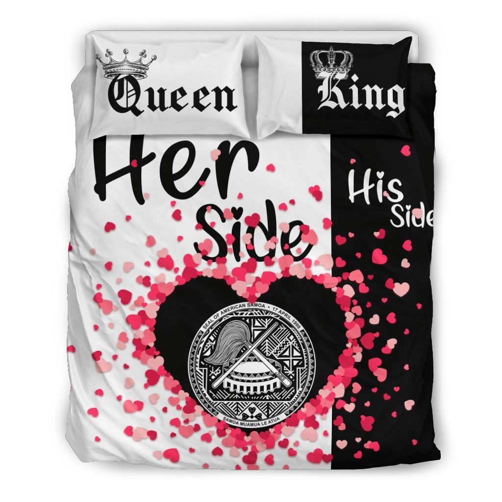 American Samoa Bedding Set Couple King/Queen Her Side/His Side - Vibe Hoodie Shop