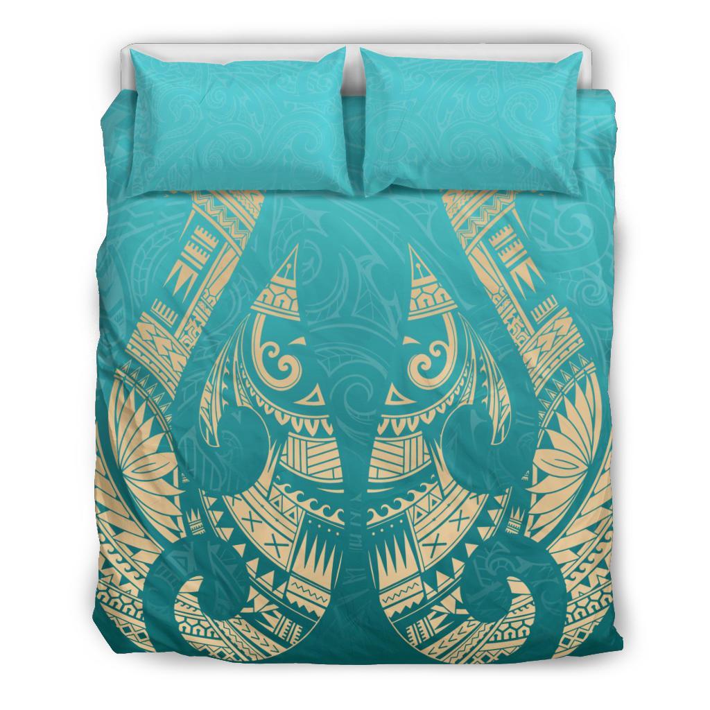 New Zealand Maori Hei Matau Tattoo Bedding Set - Vibe Hoodie Shop