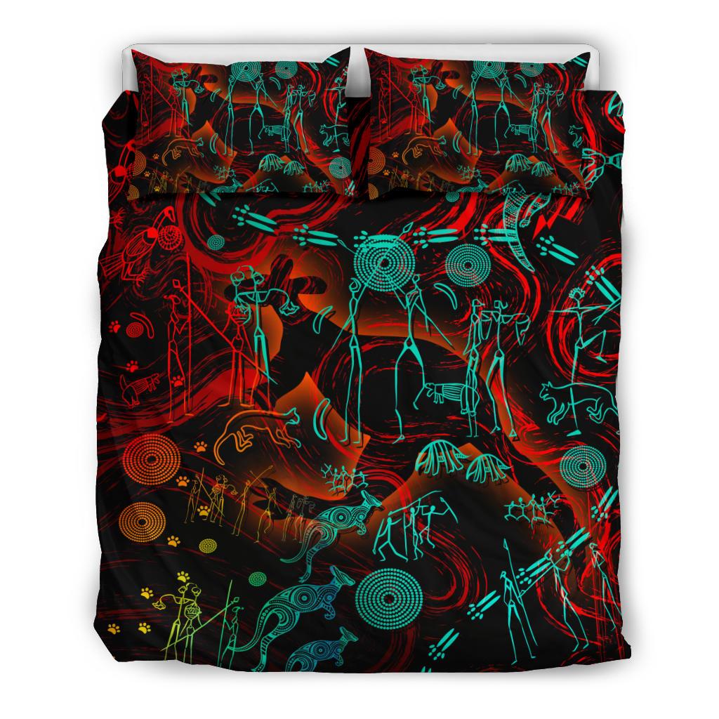 Bedding Set, Kangaroo Adults Indigenous Art - Vibe Hoodie Shop