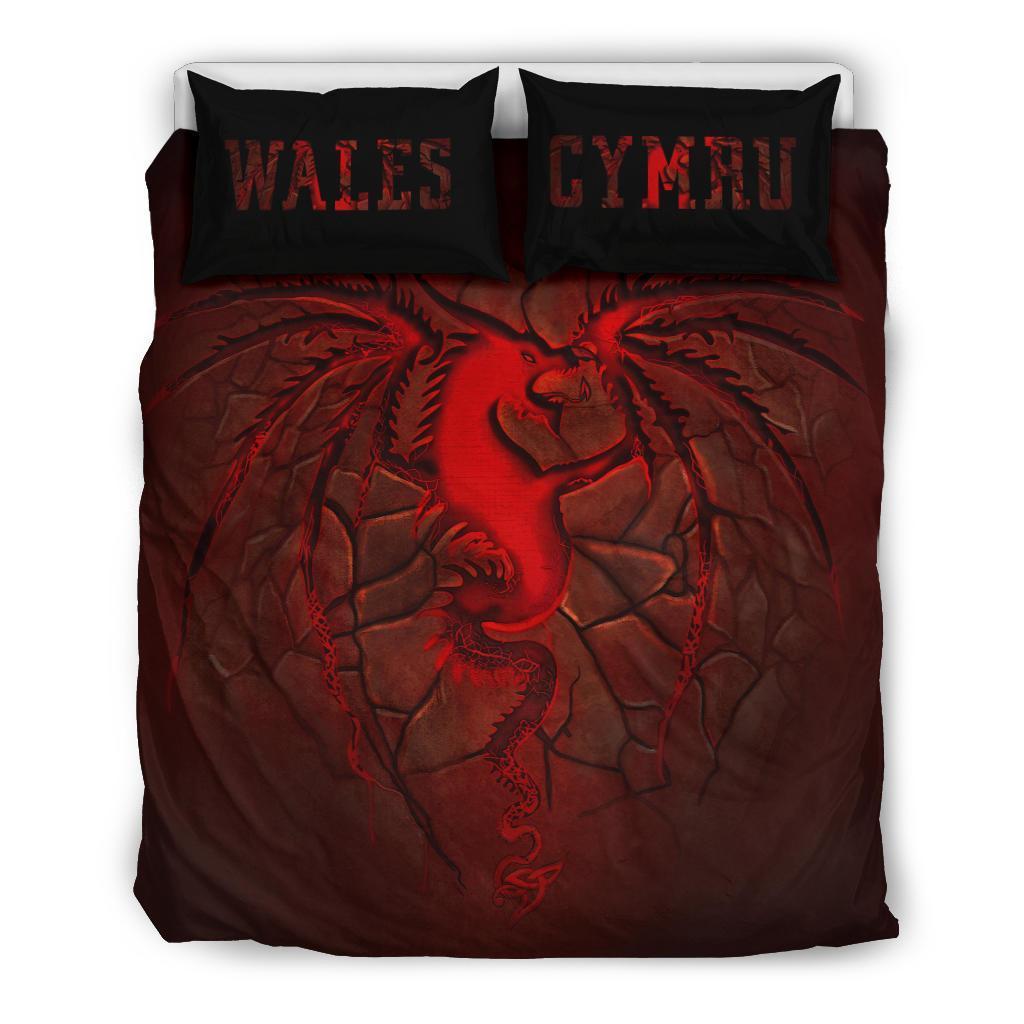 Wales Bedding Set, Welsh Dragon Lava - Vibe Hoodie Shop