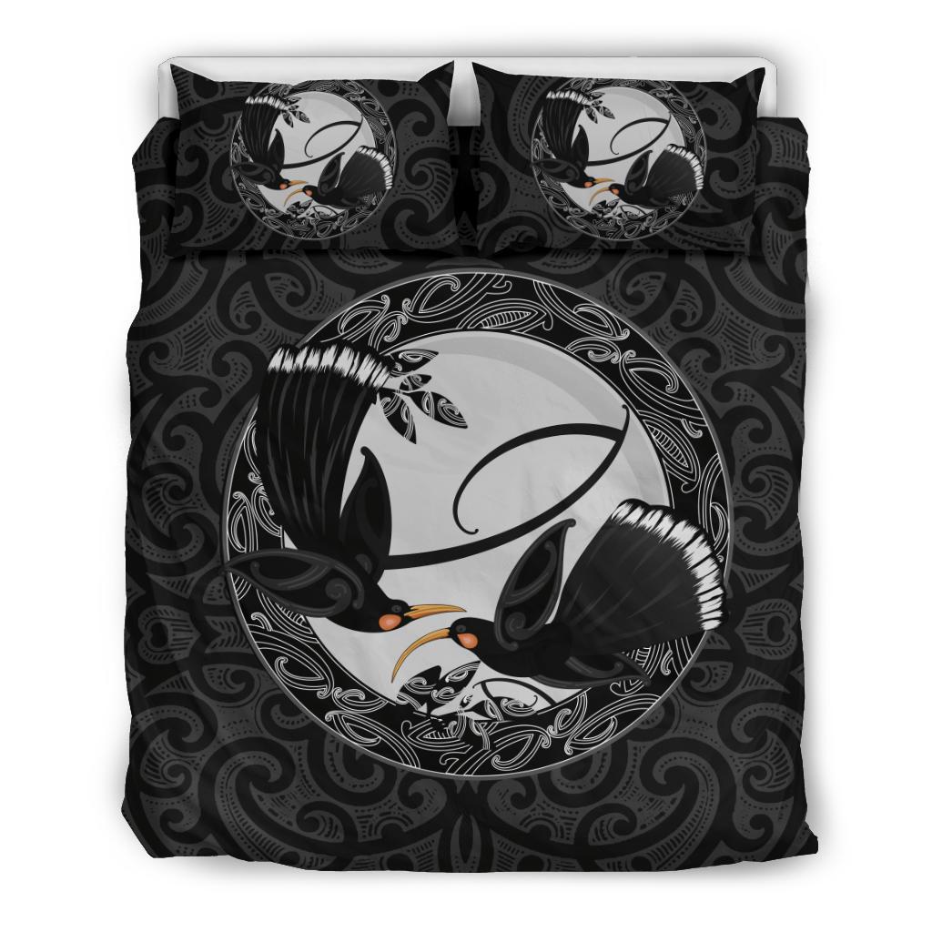 New Zealand Huia Bird, Maori Bedding Set - Vibe Hoodie Shop