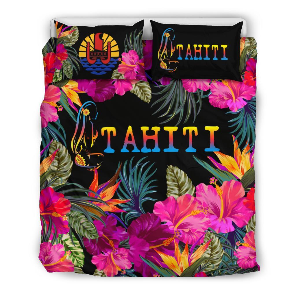 Tahiti Bedding Set - Tropical Flower Hinano Hibiscus - Vibe Hoodie Shop