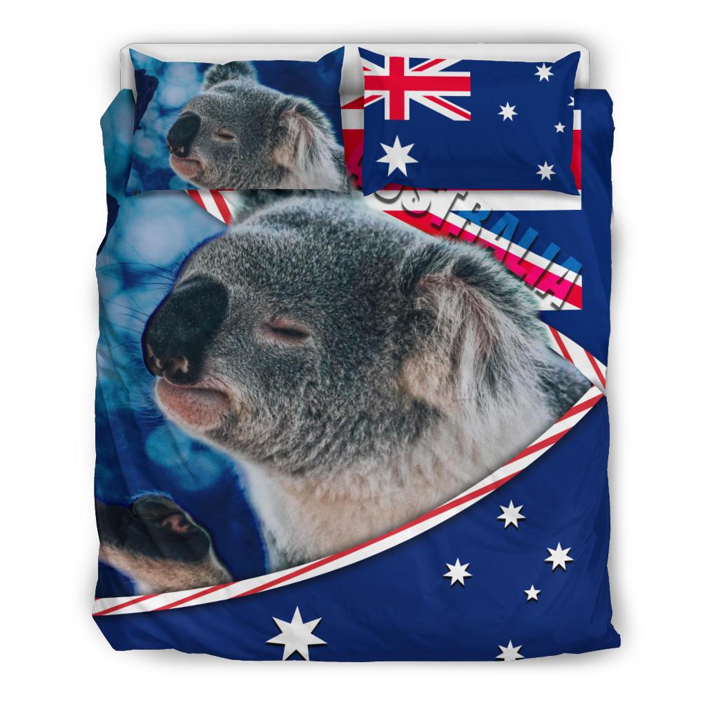 Bedding Set - Australian Flag and Coat Of Arms Bedding Set Koala 3D - Vibe Hoodie Shop