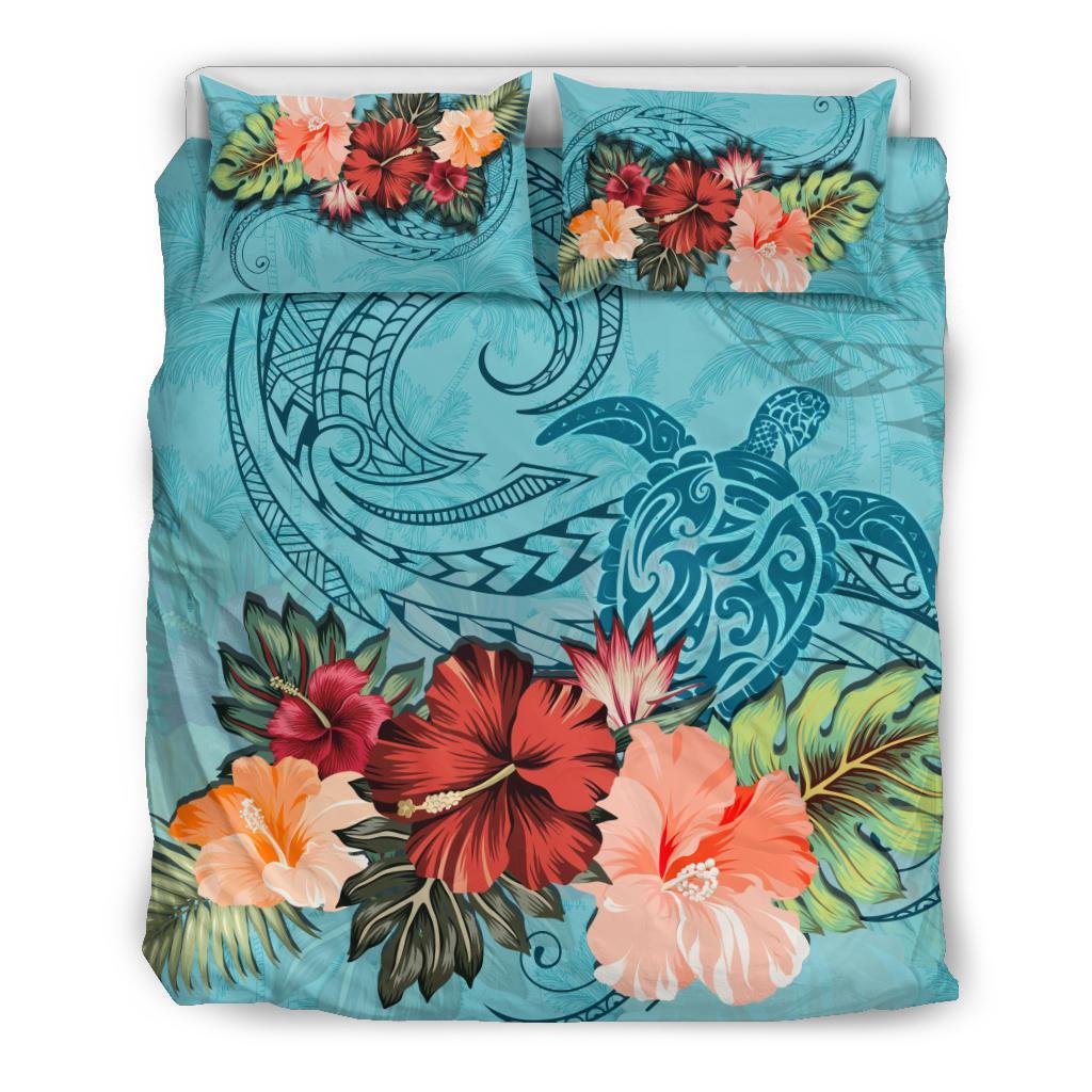 Polynesian Turtle And Hibiscus Bedding Set - Vibe Hoodie Shop