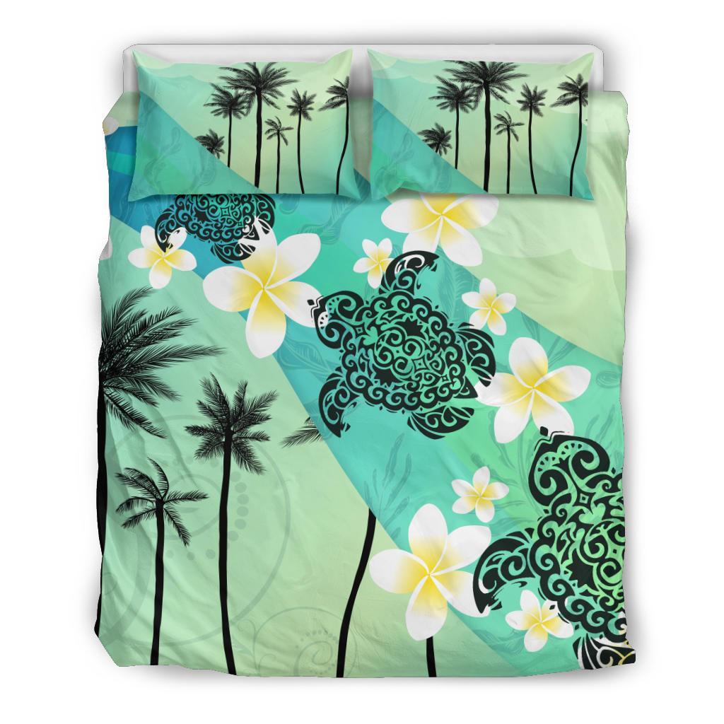 Turtle Plumeria Bedding Set - Vibe Hoodie Shop