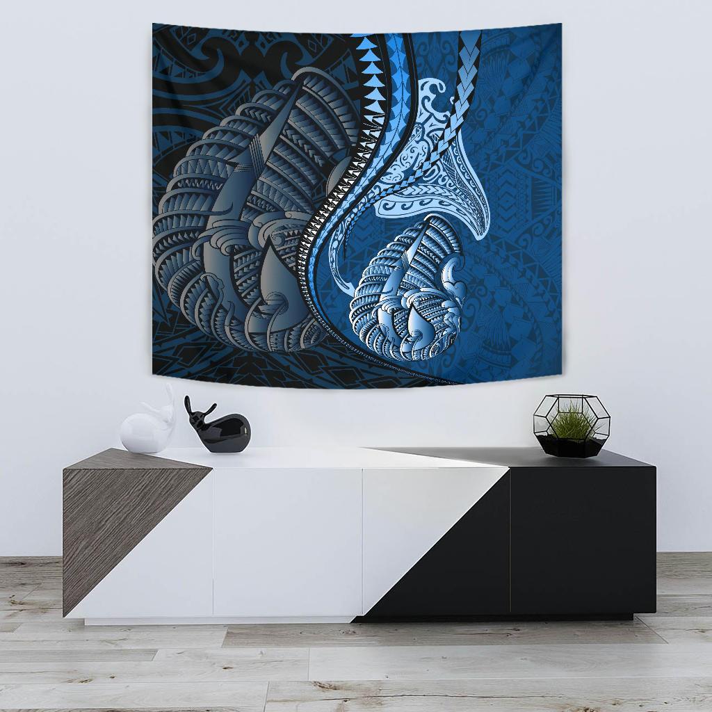 Fish Hook Polynesian Tapestry Manta Polynesian - Vibe Hoodie Shop