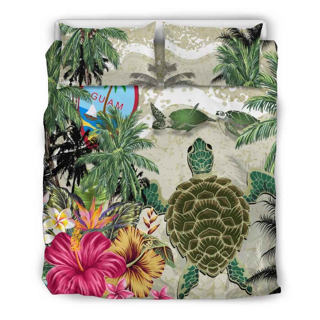 Guam Bedding Set Turtle Polynesian Hibiscus - Vibe Hoodie Shop