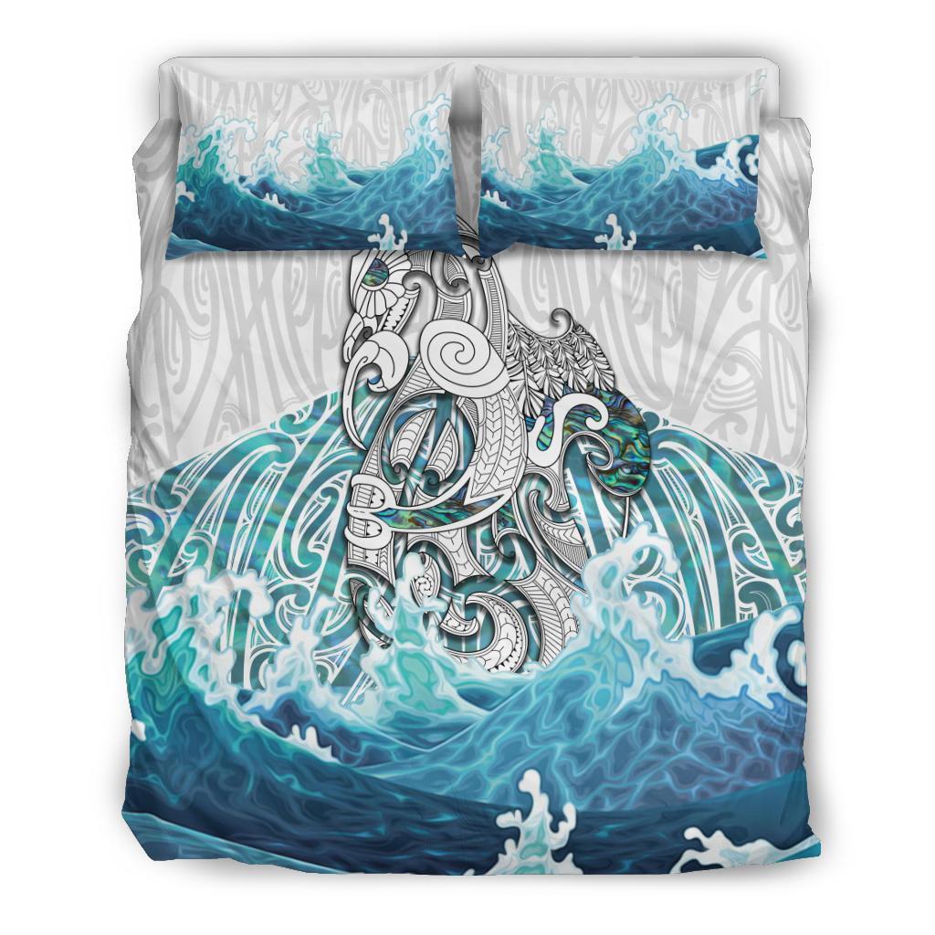 Maori Manaia The Blue Sea Bedding Set, White - Vibe Hoodie Shop