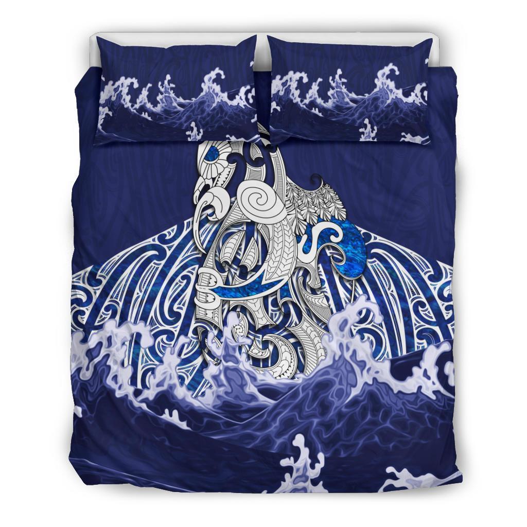 Maori Manaia The Blue Sea Bedding Set, Navy - Vibe Hoodie Shop