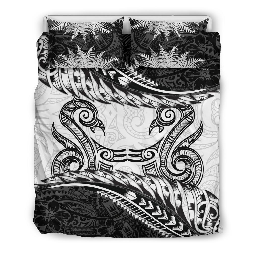 New Zealand Bedding Set Manaia Maori - Silver Fern Duvet Cover - Vibe Hoodie Shop