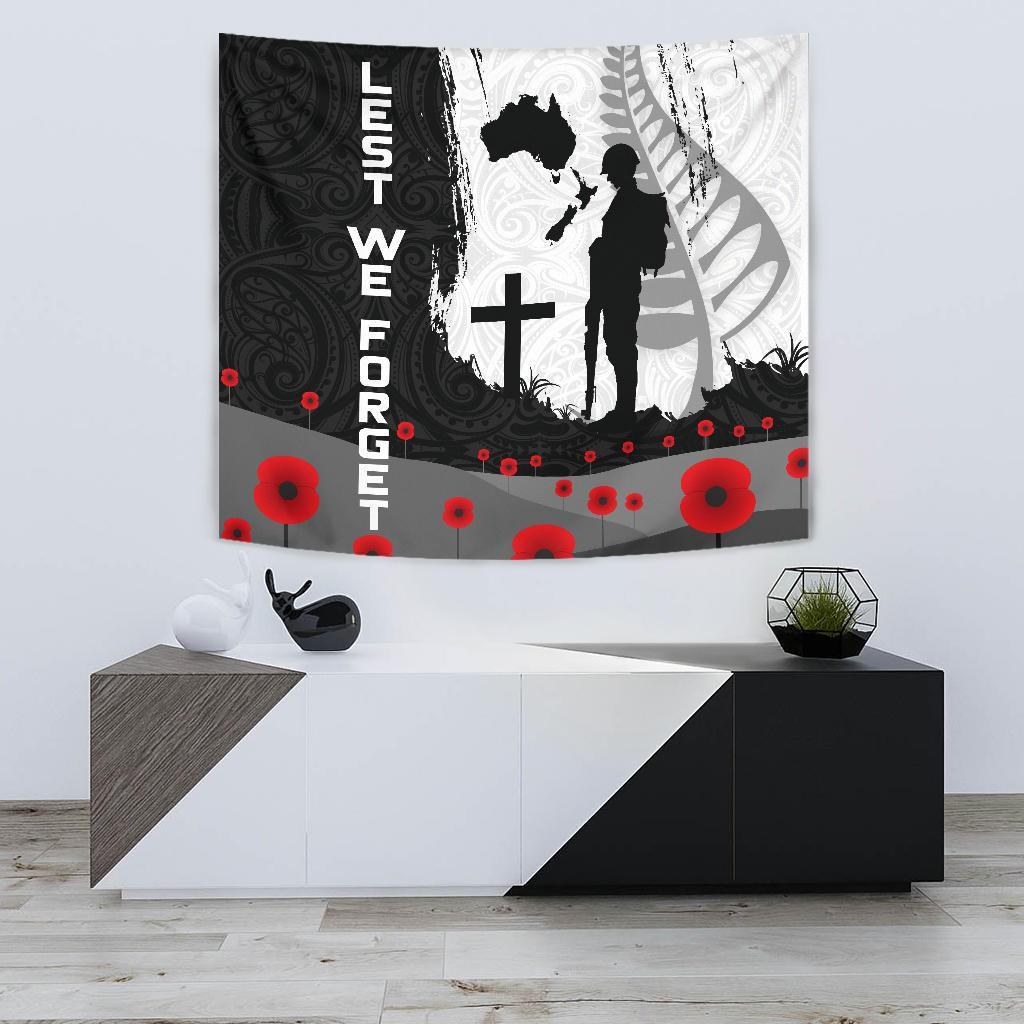 ANZAC Day Tapestry, New Zealand Australia Lest We Forget - Vibe Hoodie Shop