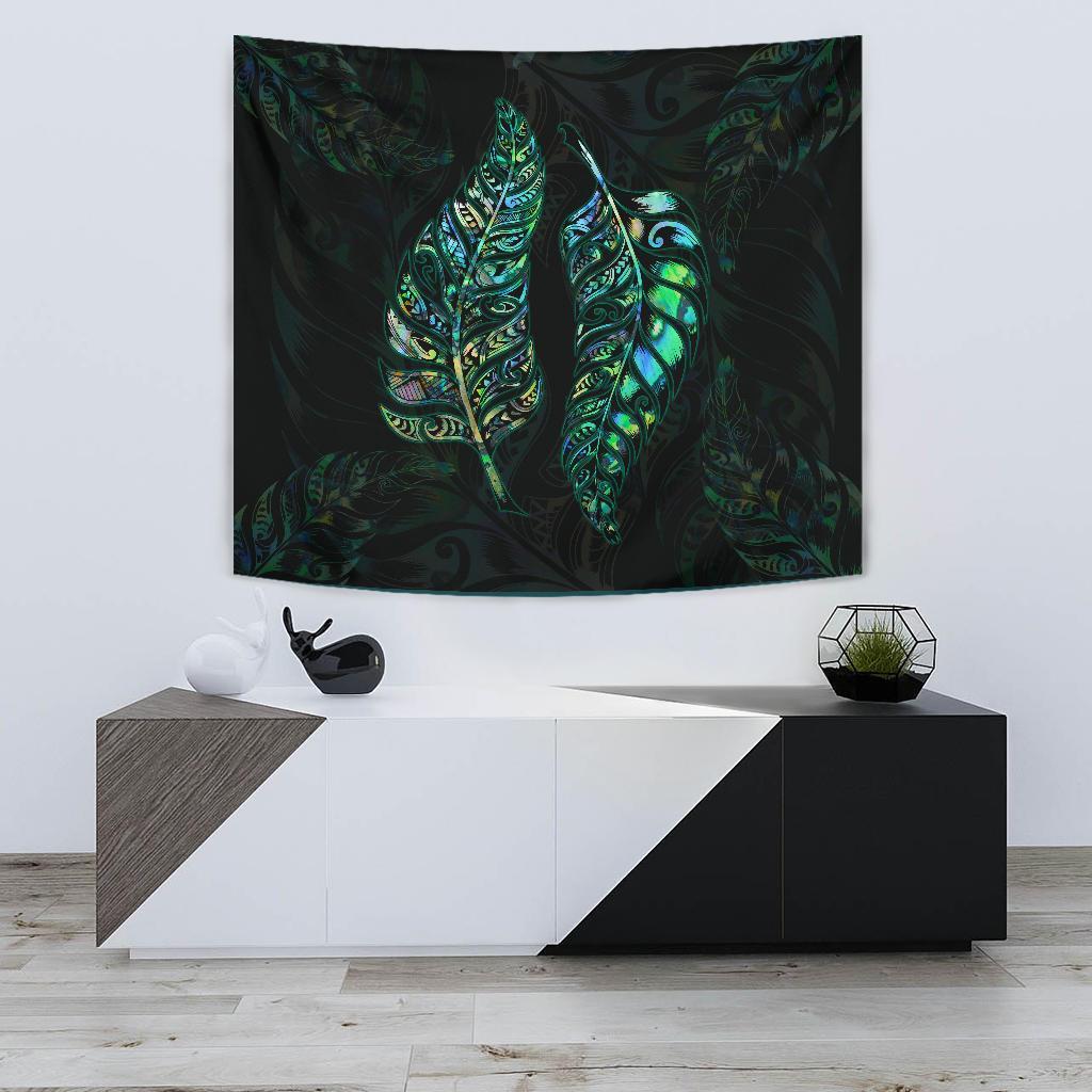 New Zealand Silver Fern Couple Tapestry Paua Shell - Vibe Hoodie Shop