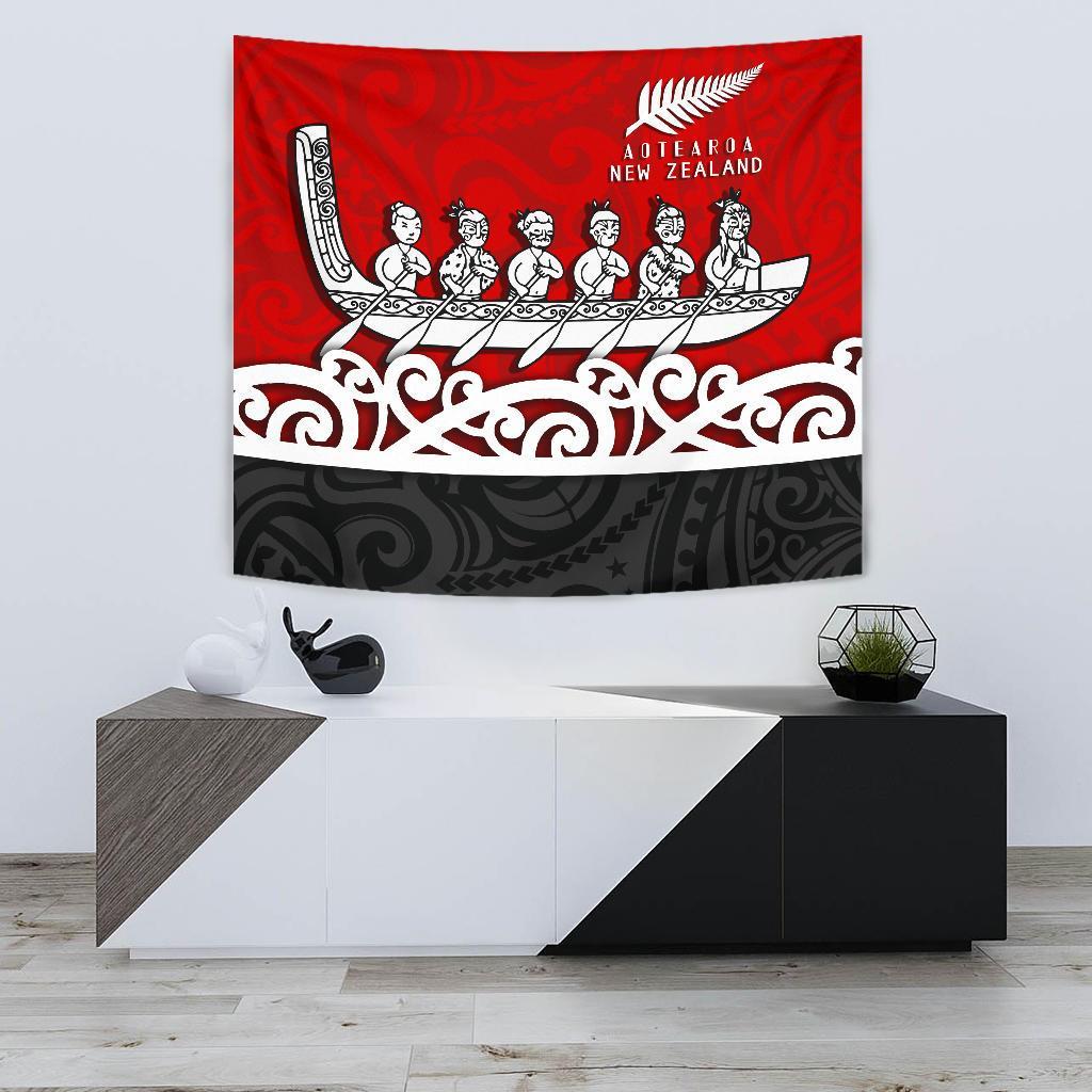 New Zealand Tapestry, Maori Waka - Vibe Hoodie Shop