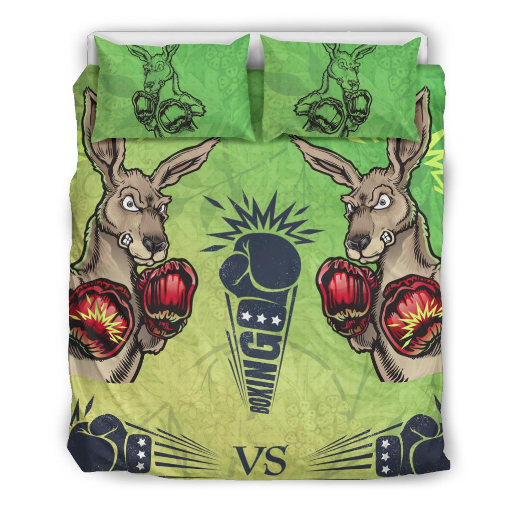 Aboriginal Bedding Set - Kangaroo Boxing - Vibe Hoodie Shop