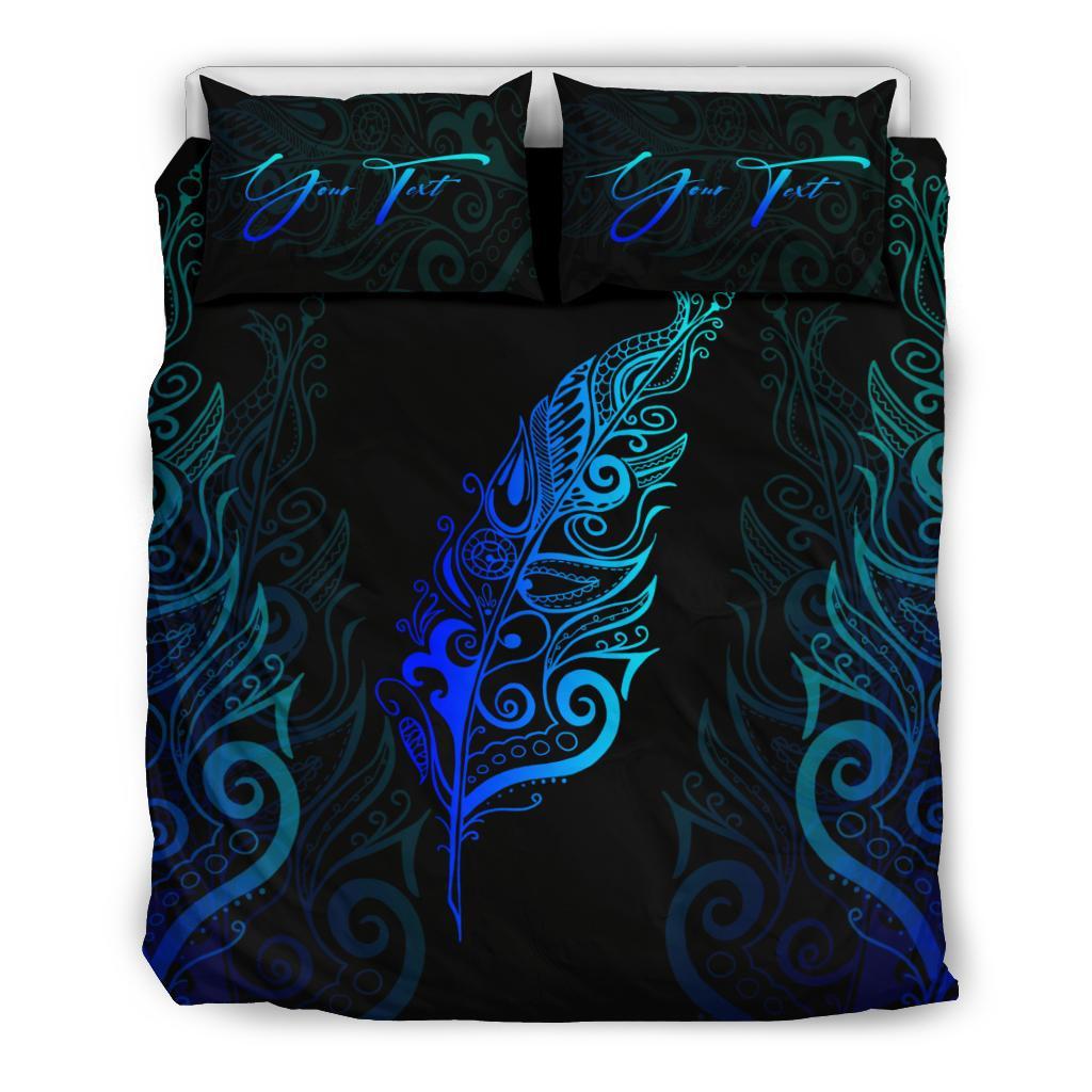 Signature Custom, Light Silver Fern Bedding Set Blue - Vibe Hoodie Shop