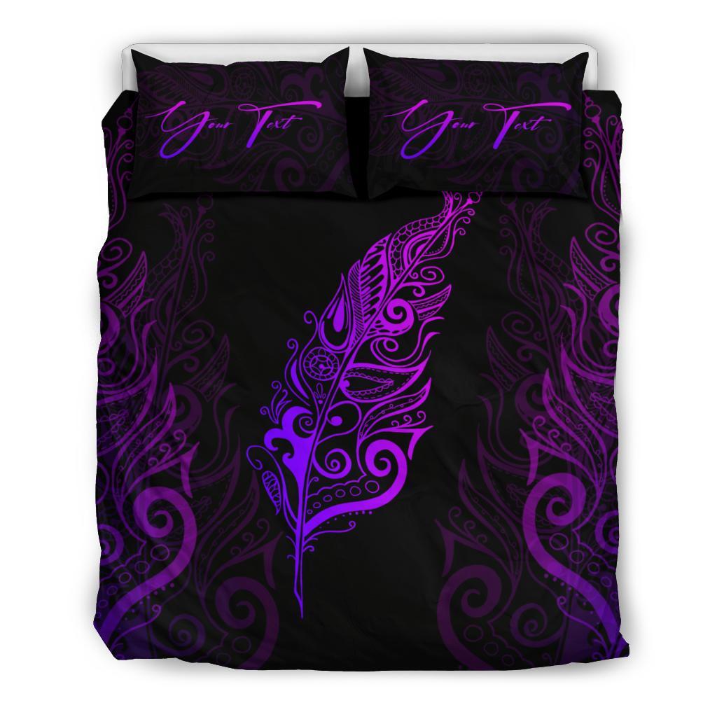 Signature Custom, Light Silver Fern Bedding Set Purple - Vibe Hoodie Shop