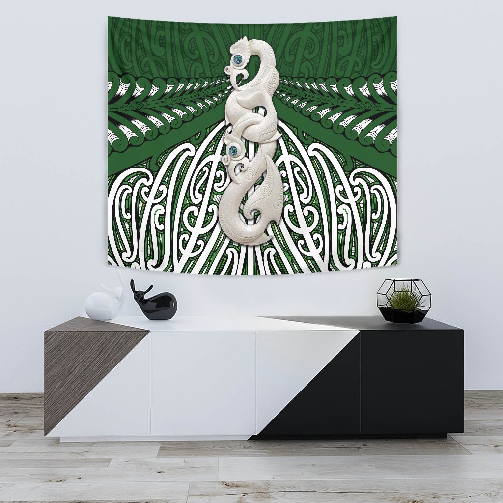 Maori Moko Tattoo Tapestry, Manaia Pounamu - Vibe Hoodie Shop