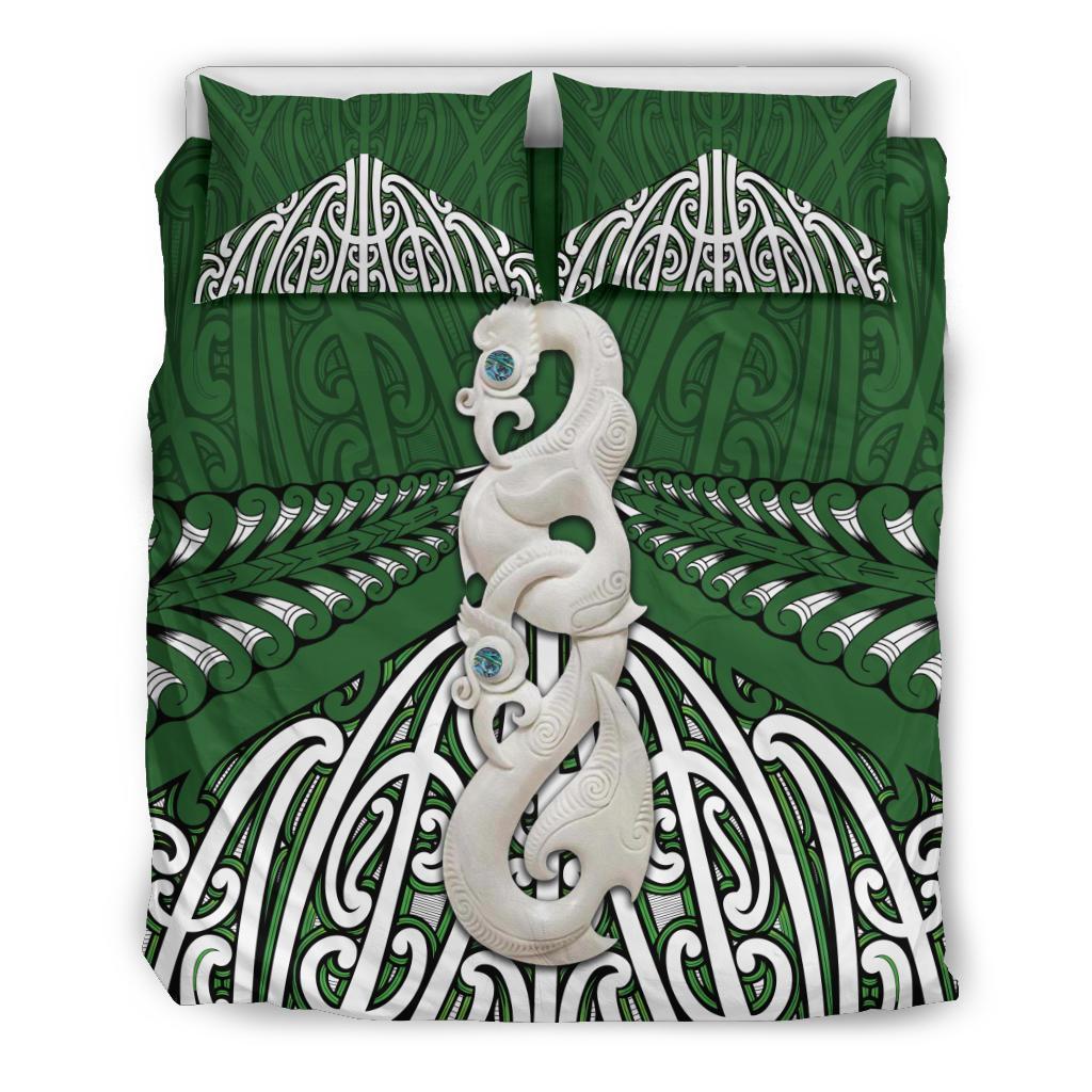 Maori Moko Tattoo Bedding Set, Manaia Pounamu - Vibe Hoodie Shop