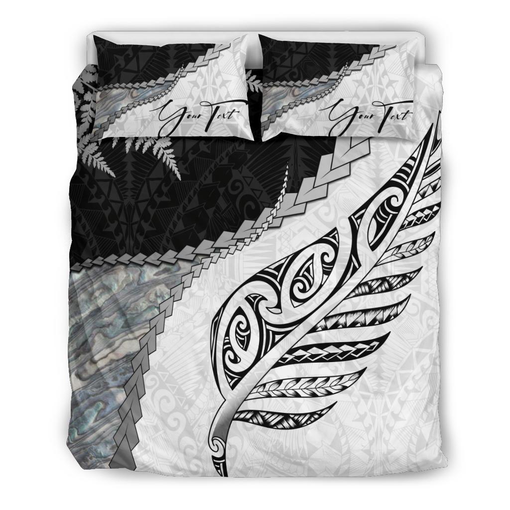 Signature Custom, Paua Shell Maori Silver Fern Bedding Set - Vibe Hoodie Shop