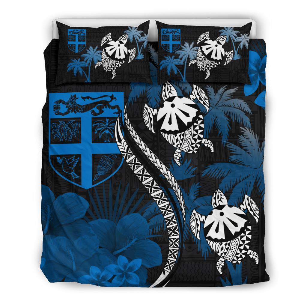 Fiji Bedding Set - Fiji Turtle Hibiscus Plumeria Coat of Arm - Bedding Set - Vibe Hoodie Shop