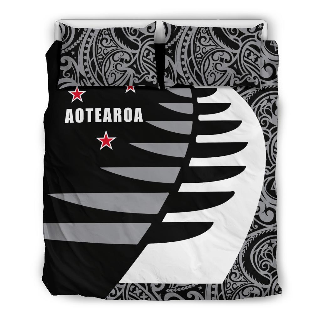 Aotearoa Silver Fern Bedding Set Sailing Style - Vibe Hoodie Shop