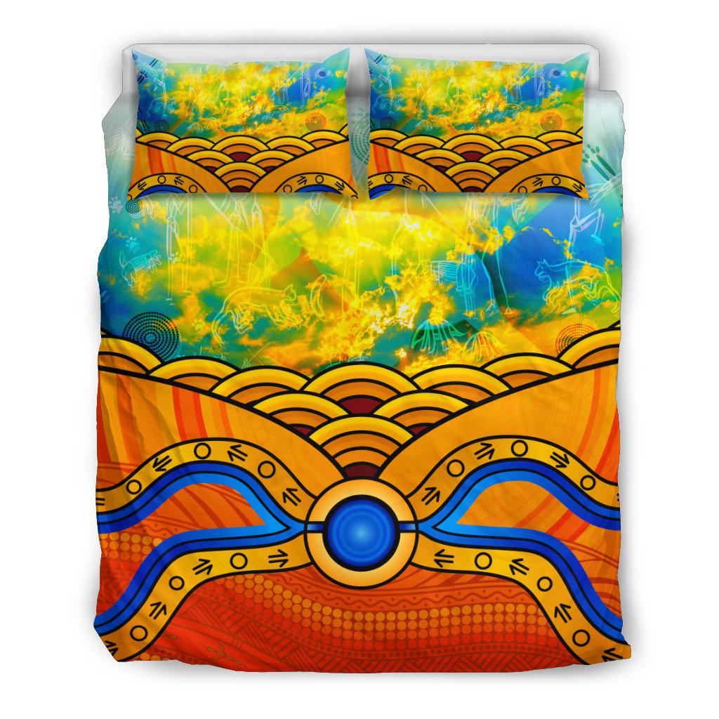 Aboriginal Bedding Set, Australia Kangaroo Sky - Vibe Hoodie Shop