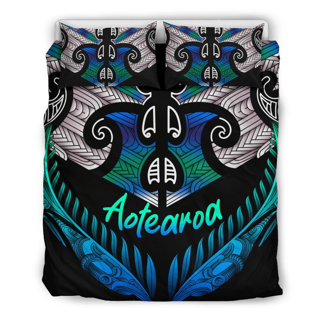 Aotearoa Bedding Set Silver Fern Tangaroa - Vibe Hoodie Shop
