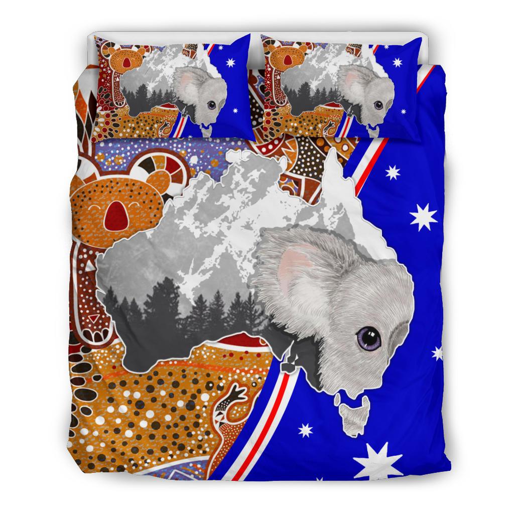 Aboriginal Bedding Set - Australia Koala - Vibe Hoodie Shop