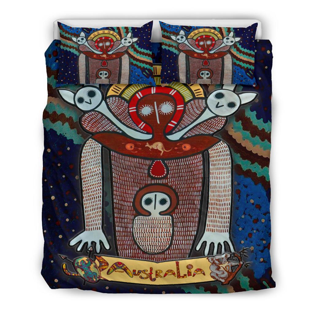 Wandjina Bedding Set - Australian Aboriginal Mythology - My Australia - Vibe Hoodie Shop