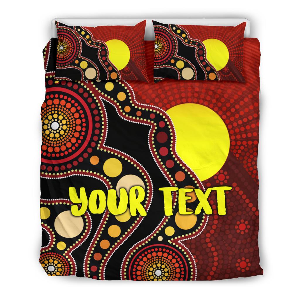 Custom Bedding Set Australia Aboriginal Lives Matter Flag Bedding Set - Vibe Hoodie Shop