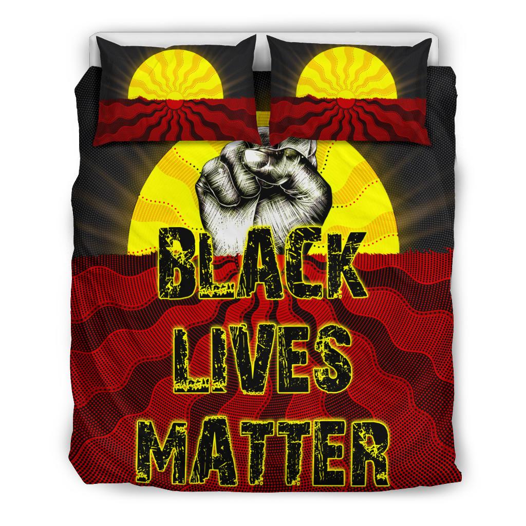 Bedding Set, Aboriginal Black Lives Matter Sun Dot Painting - Vibe Hoodie Shop