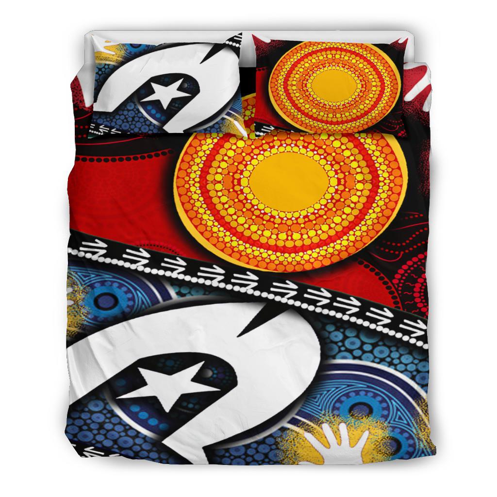 Bedding Set - Australian NAIDOC Aboriginal and Torres Strait Islands Flags - Vibe Hoodie Shop