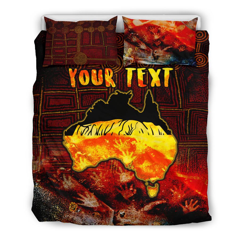 Aboriginal Personalised Bedding Set - Anangu Custodians - Vibe Hoodie Shop