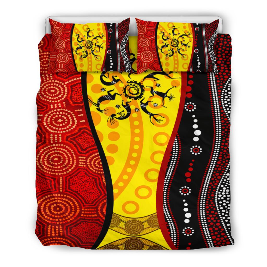 Aboriginal Bedding Sets - Dreamtime Koori Dot Acrylic Paint - Vibe Hoodie Shop