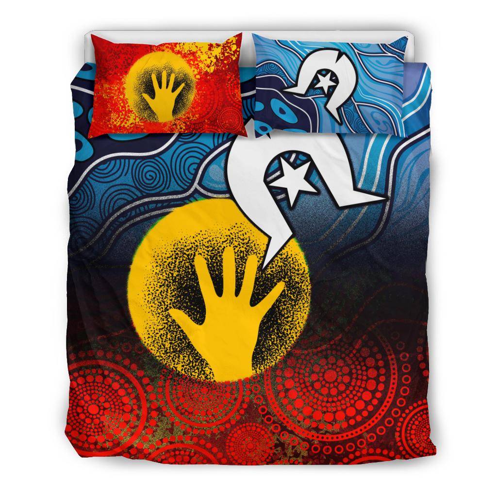 Aboriginal Bedding Set - Aboriginal and Torres Strait Islanders Flag - Vibe Hoodie Shop