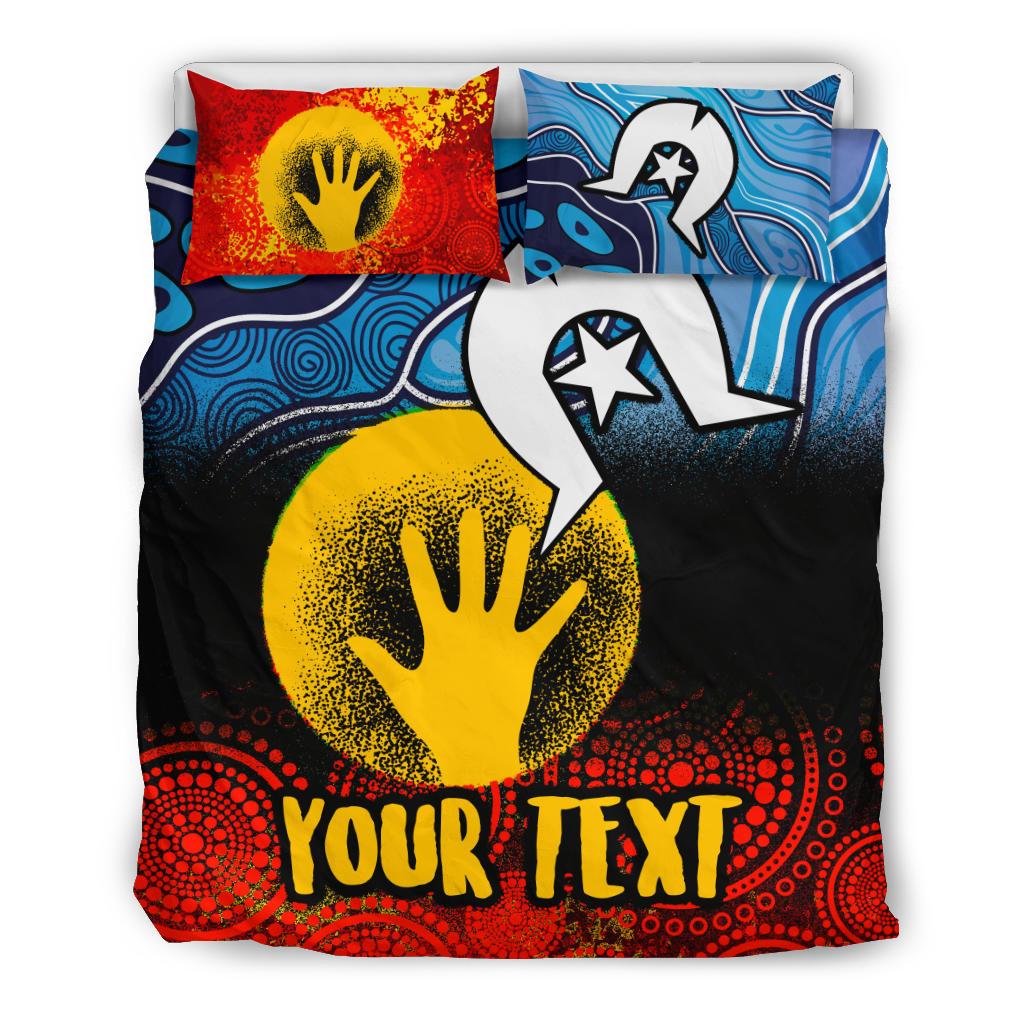 Custom Aboriginal Bedding Set - Aboriginal and Torres Strait Islanders Flag - Vibe Hoodie Shop