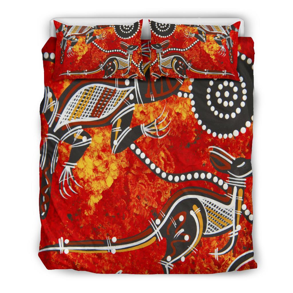 Bedding Sets - Aboriginal Crocodile And Kangaroo - Vibe Hoodie Shop