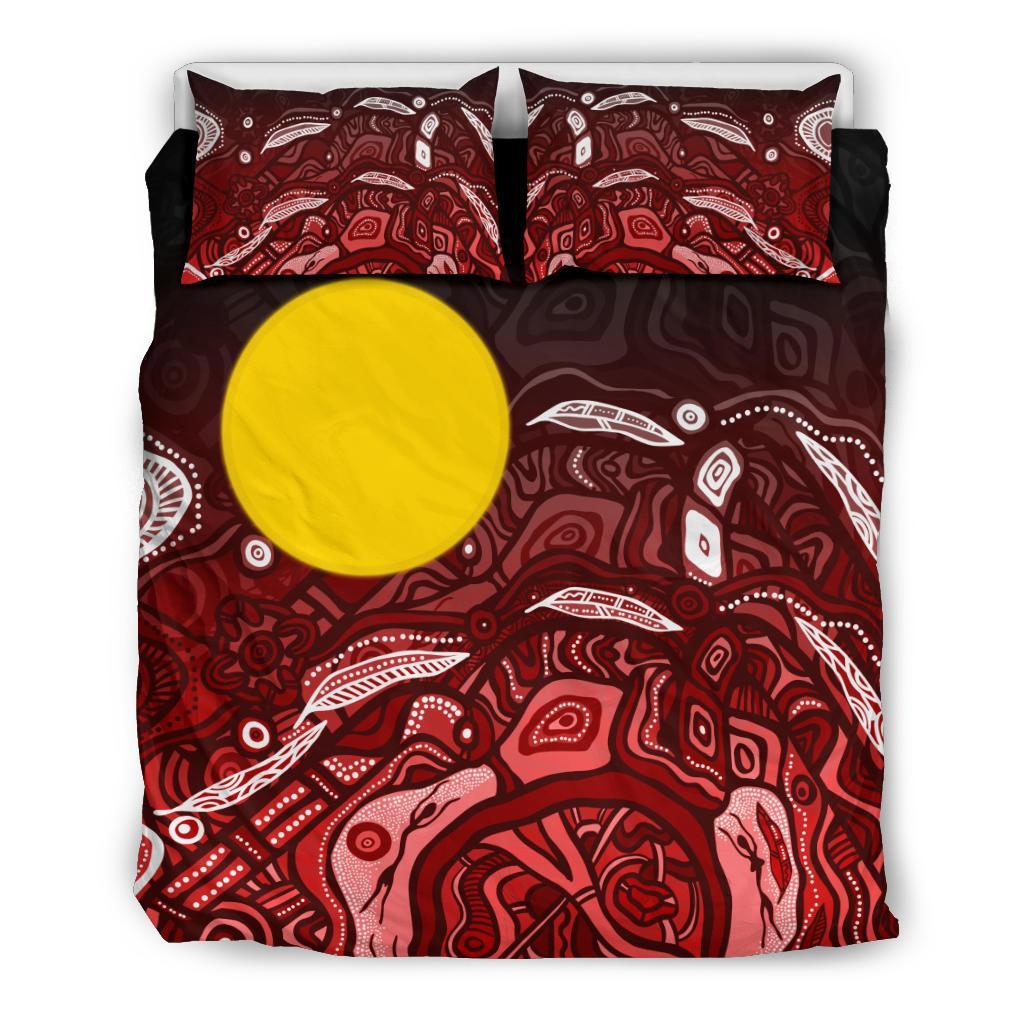 Aboriginal Bedding Set - Red Landscape - Vibe Hoodie Shop