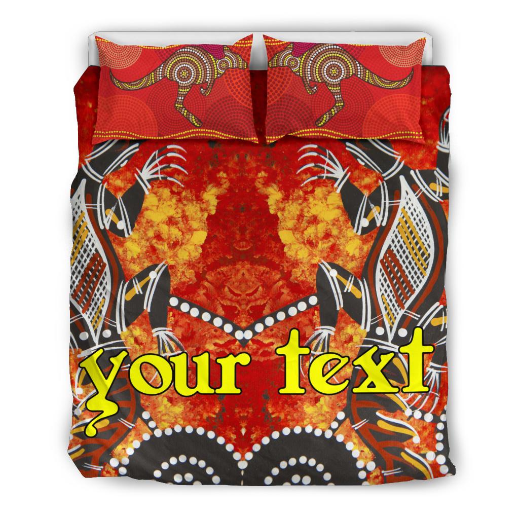 (Custom) Bedding Sets - Aboriginal Crocodile And Kangaroo - Vibe Hoodie Shop