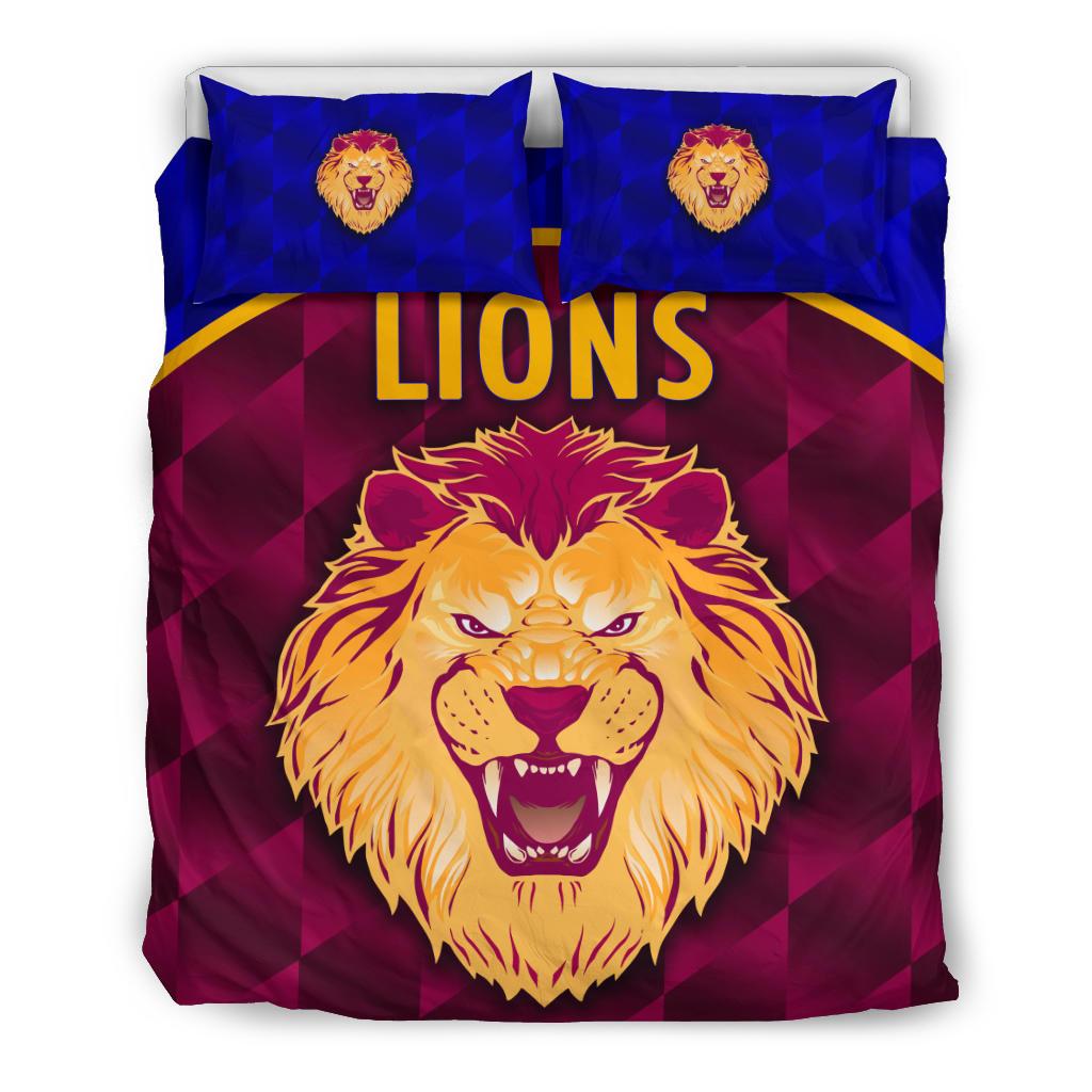 Brisbane Lions Bedding Set Powerful - Vibe Hoodie Shop