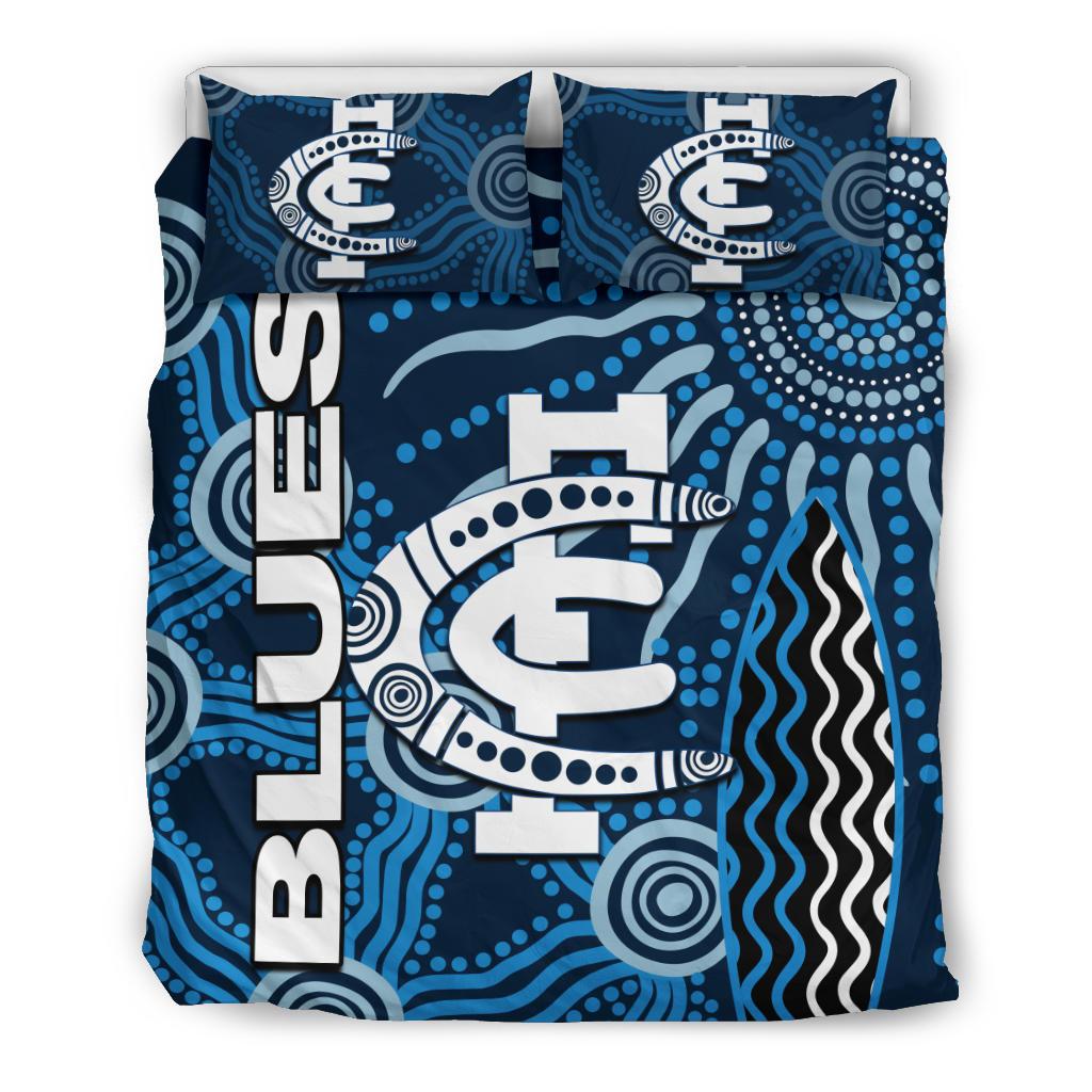 Carlton Blues Bedding Set Aboriginal - Vibe Hoodie Shop