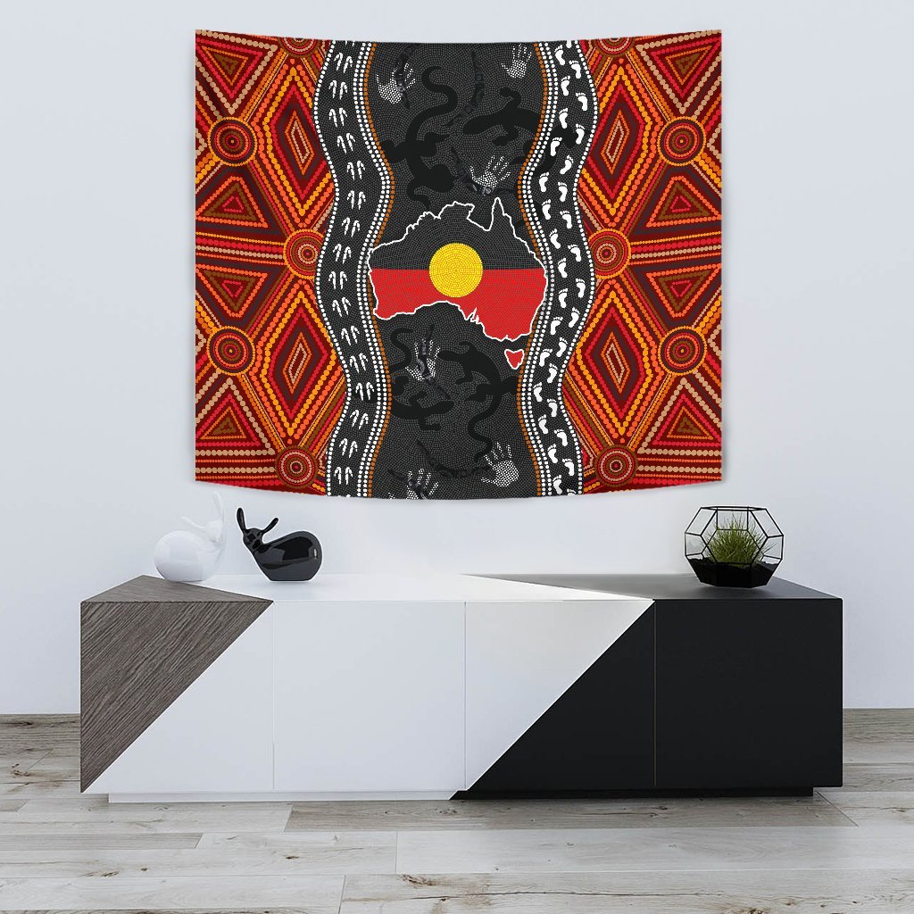 Aboriginal Tapestry - Australia Indigenous Map - Vibe Hoodie Shop