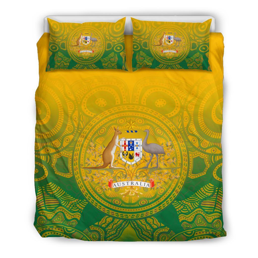 Aboriginal Bedding Set, Australia Rugby and Coat Of Arms - Vibe Hoodie Shop