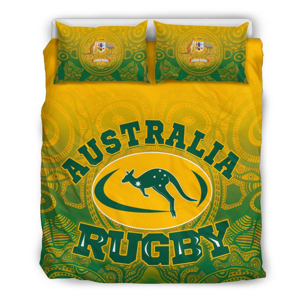 Aboriginal Bedding Set, Australia Rugby and Coat Of Arms Ver02 - Vibe Hoodie Shop