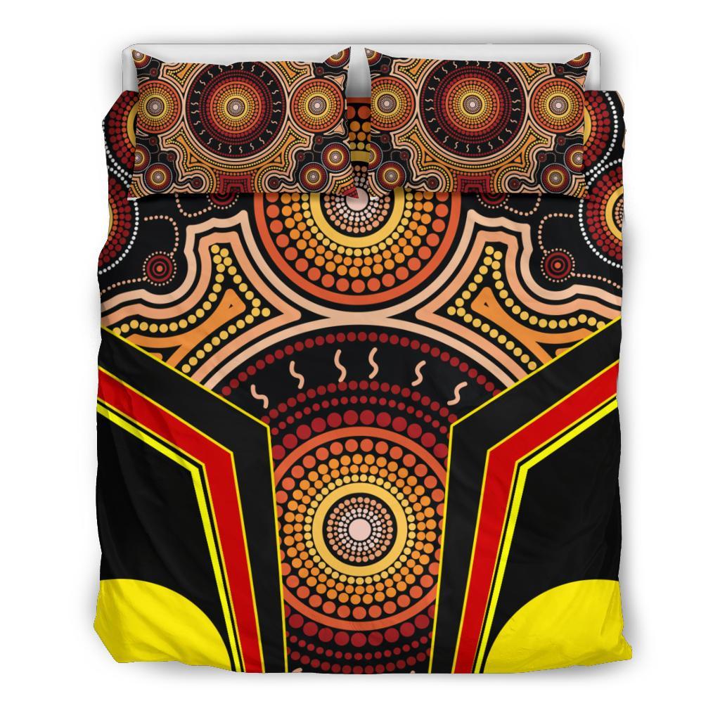 Bedding Set - Aboriginal With Dot Painting Art - Vibe Hoodie Shop