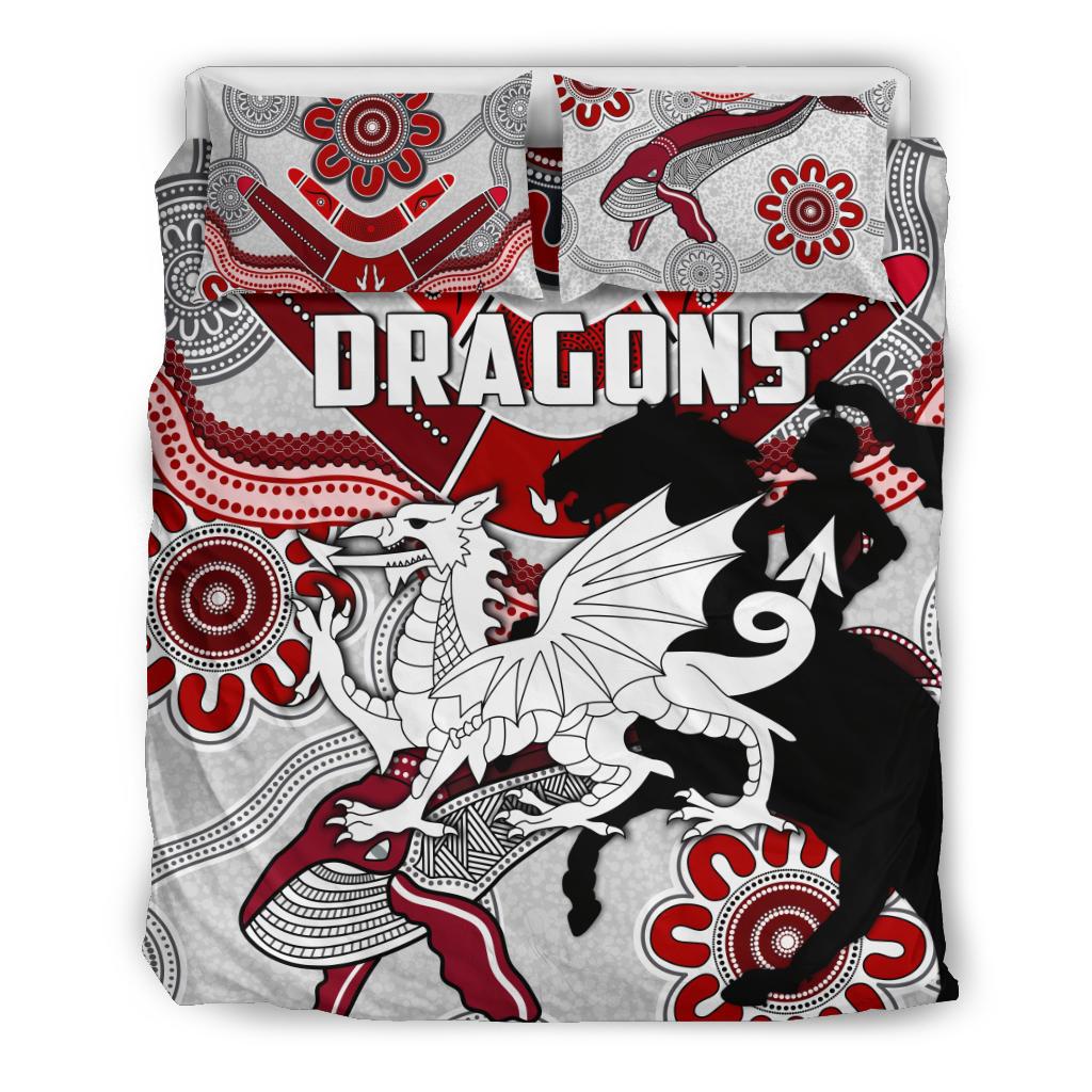 Dragons Bedding Set St. George Indigenous White - Vibe Hoodie Shop