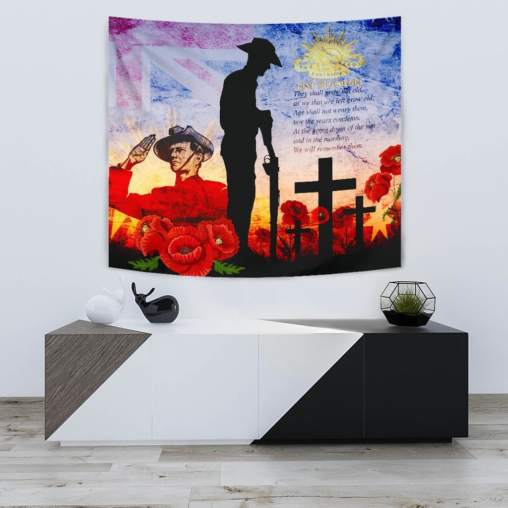 ANZAC Tapestry - ANZAC 2020 Lest We Forget The Australian Army - Vibe Hoodie Shop