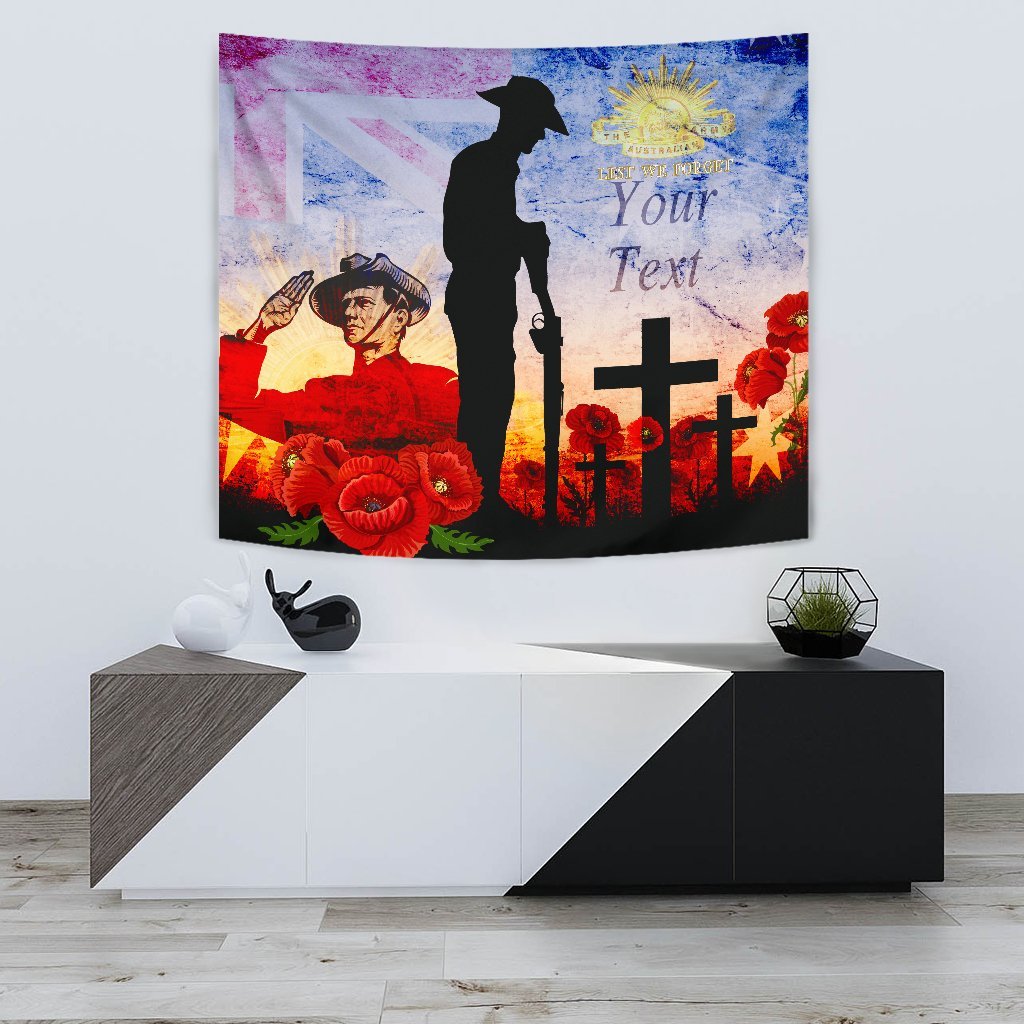 Custom ANZAC Tapestry - ANZAC 2020 Lest We Forget The Australian Army - Vibe Hoodie Shop