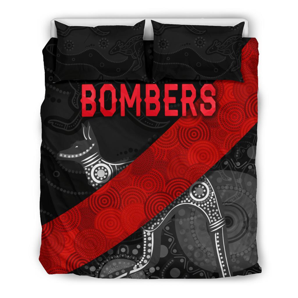 Essendon Bedding Set Indigenous Bombers - Black - Vibe Hoodie Shop