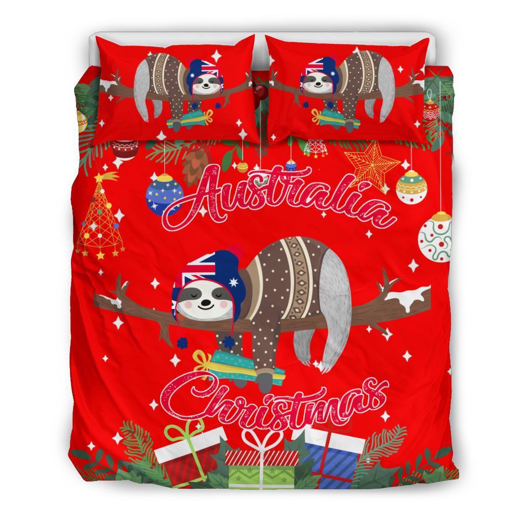 Australia Christmas Bedding Set Red - Merry Christmas - Vibe Hoodie Shop